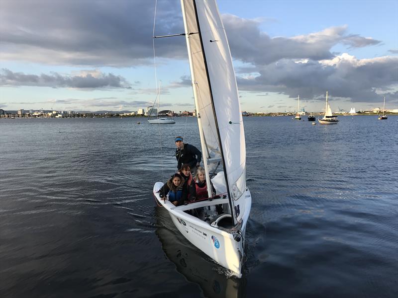 The South Wales launch of Only Girls Afloat in Cardiff Bay photo copyright Hamish Stuart taken at RYA Cymru-Wales and featuring the Topaz Omega class