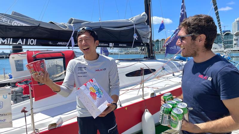 Masa Suzuki and Luca Rossetti - Milai - Open 40 - Globe 40 Leg 3 Finish - Auckland stopover - October 2022 photo copyright Globe 40 taken at Royal New Zealand Yacht Squadron and featuring the Open 40 class