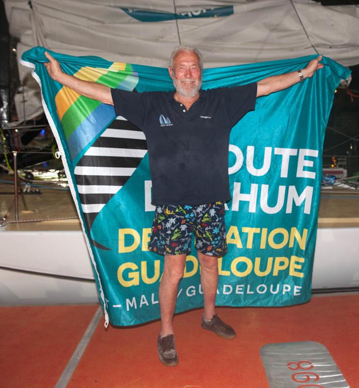 Sir Robin Knox-Johnston finishes 3rd in the Rhum class in the Route du Rhum-Destination Guadeloupe photo copyright Christophe Breschi taken at  and featuring the IMOCA class