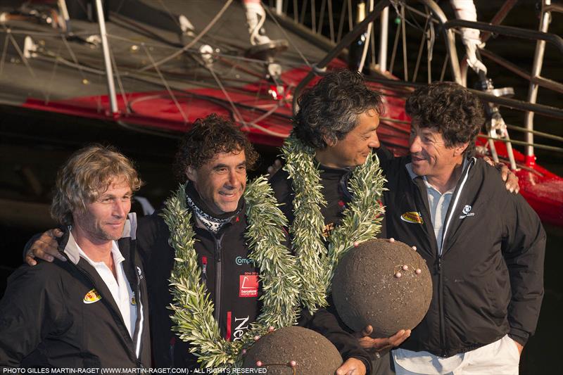 Guillermo Altadill and José Muñoz on Neutrogena finish 2nd in the Barcelona World Race - photo © Gilles Martin-Raget / Barcelona World Race