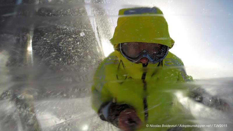 Onboard during the Transat Jacques Vabre - photo © Nicolas Boidevezi / Adoptunskipper.net / TJV15