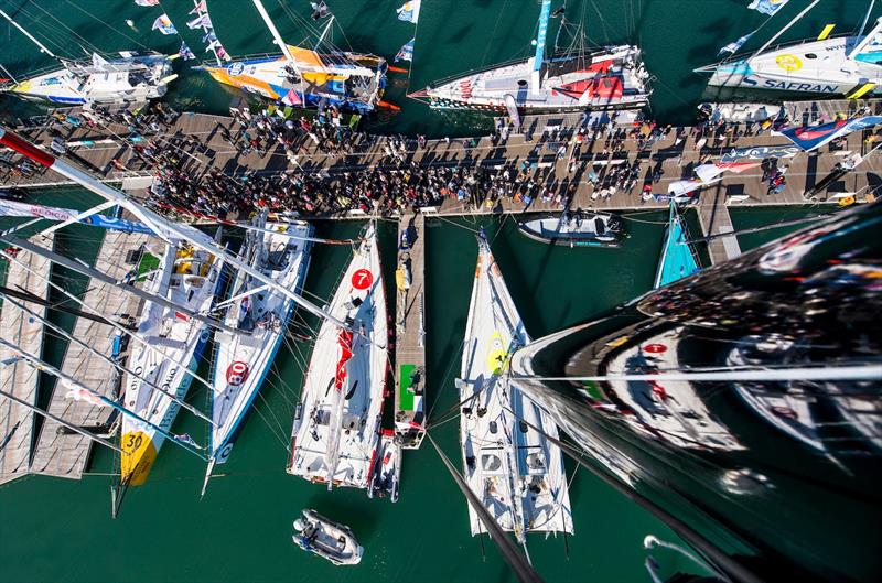 Huge crowds in Les Sables d'Olonne ahead of the Vendée Globe 2016/17  photo copyright Vincent Curutchet / DPPI / Vendee Globe taken at  and featuring the IMOCA class