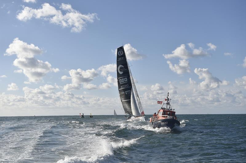 Didac Costa on One Planet One ocean returns to Les Sables d'Olonne soon after the Vendée Globe 2016/17 start - photo © Jean-Louis Carli / AFP