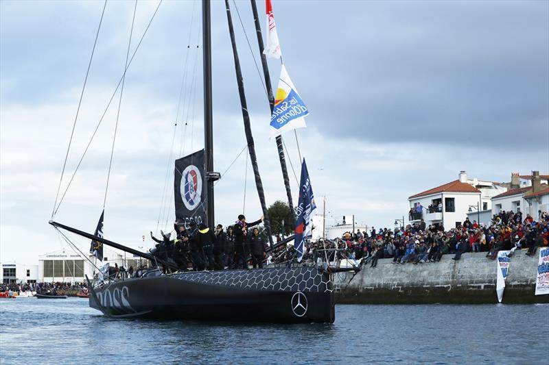 Alex Thomson on Hugo Boss sets off in the Vendée Globe 2016/17 - photo © Mark Lloyd / Lloyd Images