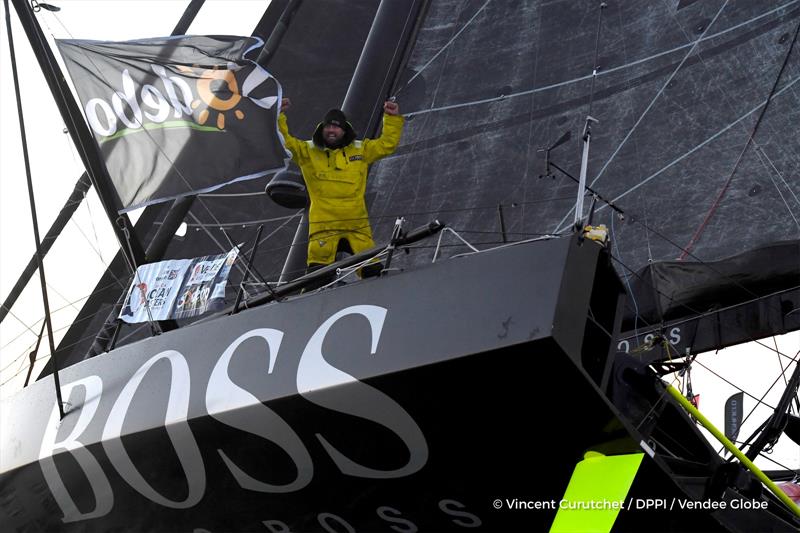 Alex Thomson on Hugo Boss finishes 2nd in the Vendée Globe 2016-17 - photo © Vincent Curutchet / DPPI / Vendee Globe