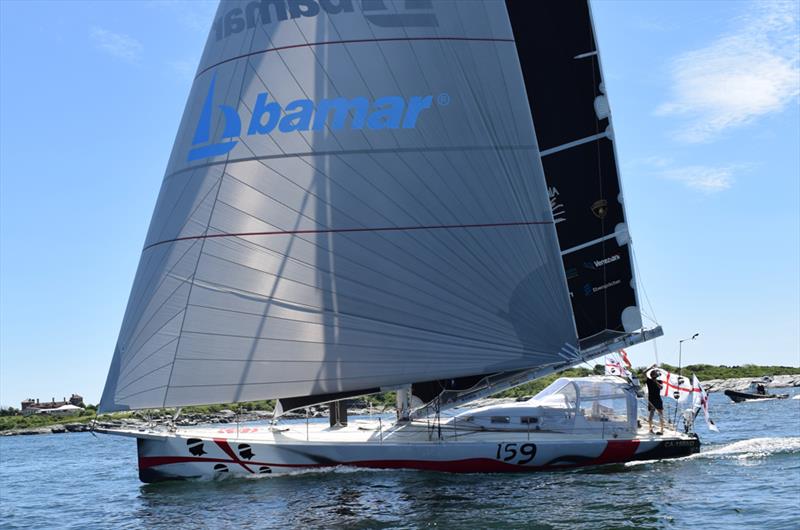 Vento crosses the line in the OSTAR 2017 photo copyright Iain Smith taken at  and featuring the IMOCA class