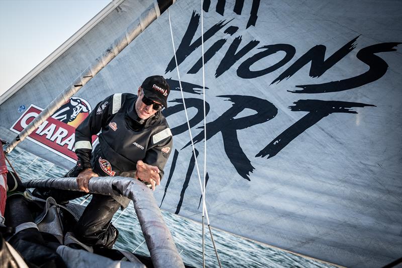 Jeremie Beyou has slipped back in the IMOCA fleet after reporting steering problems on Charal in the Route du Rhum - Destination Guadeloupe photo copyright Eloi Stichelbaut taken at  and featuring the IMOCA class