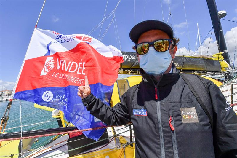 Sailors prepare on the eve of the Vendée-Arctique-Les Sables d'Olonne photo copyright Anne Gourcuff / Les Sables d'Olonne taken at  and featuring the IMOCA class