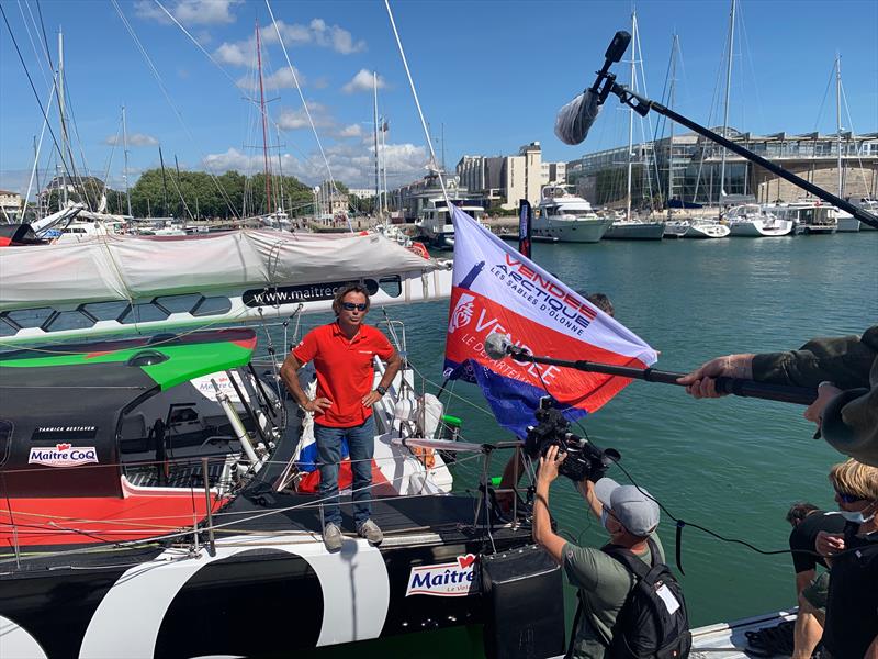 Sailors prepare on the eve of the Vendée-Arctique-Les Sables d'Olonne photo copyright Caroline Muller taken at  and featuring the IMOCA class