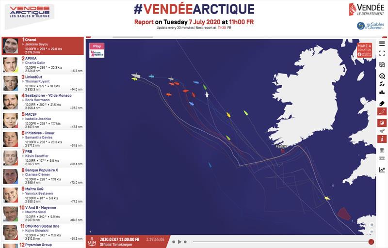 Vendée-Arctique-Les Sables d'Olonne Race standings - 7th July 11h00 FR - photo © IMOCA