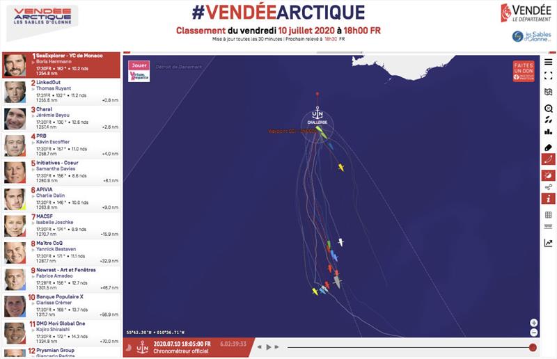 Vendée-Arctique-Les Sables d'Olonne Race standings - 10th July 18h00 FR photo copyright IMOCA taken at  and featuring the IMOCA class