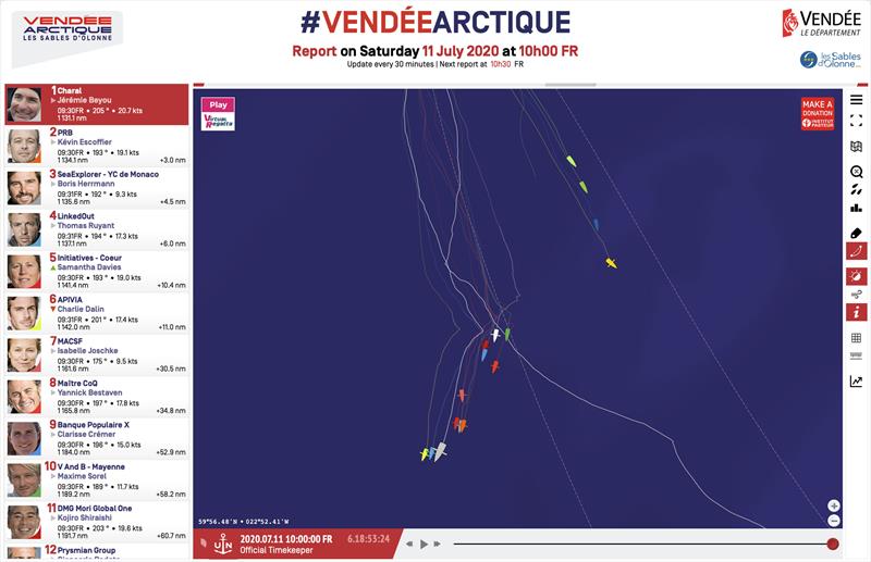 Vendée-Arctique-Les Sables d'Olonne Race standings - 11th July 10h00 FR photo copyright IMOCA taken at  and featuring the IMOCA class