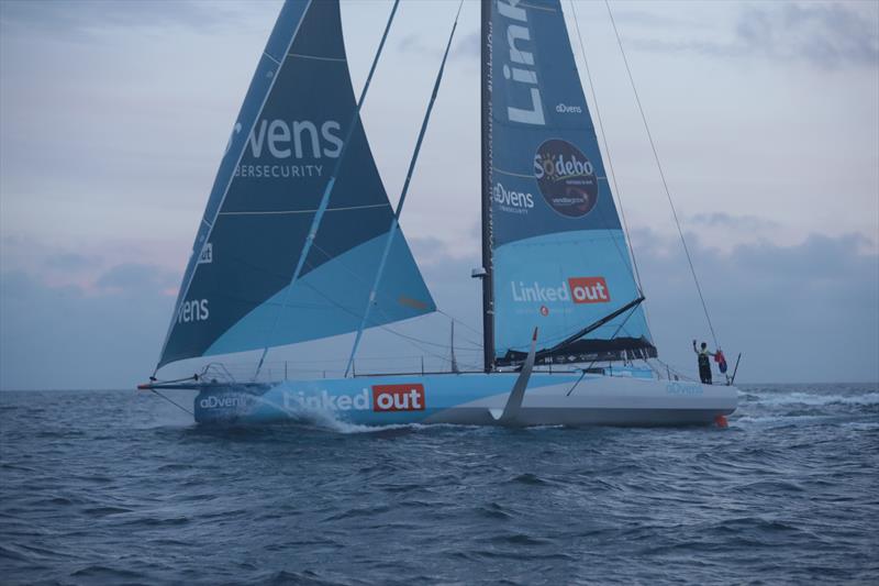Thomas Ruyant on LinkedOut finishes third in the Vendée-Arctique-Les Sables d'Olonne Race photo copyright Eloi Stichelbaut - polaRYSE / IMOCA taken at  and featuring the IMOCA class