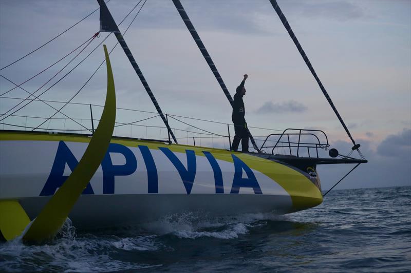 Charlie Dalin on Apivia finishes second in the Vendée-Arctique-Les Sables d'Olonne Race photo copyright Eloi Stichelbaut - polaRYSE / IMOCA taken at  and featuring the IMOCA class