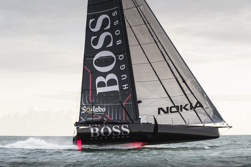 British yachtsman Alex Thomson, skipper of 'HugoBoss' leaves Gosport for the start of the Vendée Globe  photo copyright Mark Lloyd / www.lloydimages.com taken at  and featuring the IMOCA class