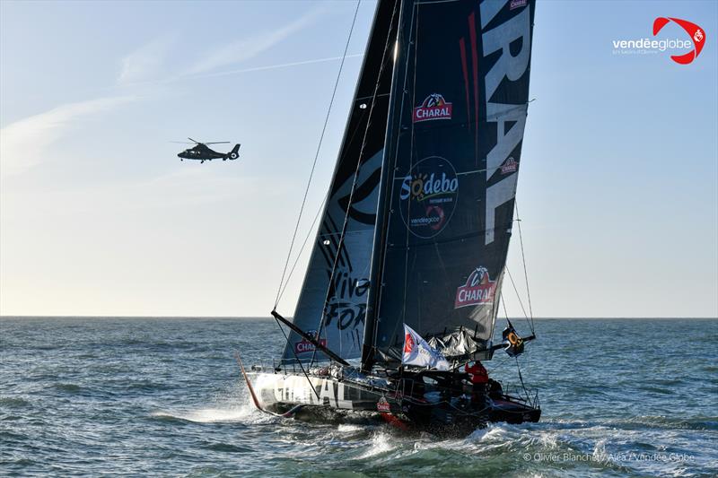 Jérémie Beyou (Charal) departs Les Sables d'Olonne for the second time in the Vendée Globe photo copyright Olivier Blanchet / Alea #VG2020 taken at  and featuring the IMOCA class