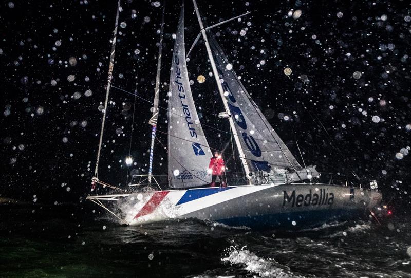 Pip Hare on Medallia finishes the Vendée Globe 2020-21 in Les Sables d'Olonne photo copyright Richard Langdon / Ocean Images taken at  and featuring the IMOCA class