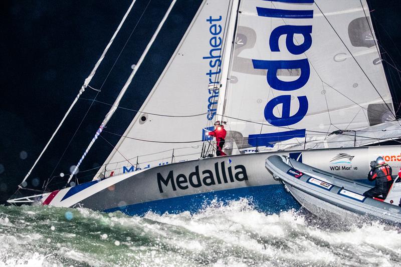 Pip Hare on Medallia finishes the Vendée Globe 2020-21 in Les Sables d'Olonne photo copyright Richard Langdon / Ocean Images taken at  and featuring the IMOCA class