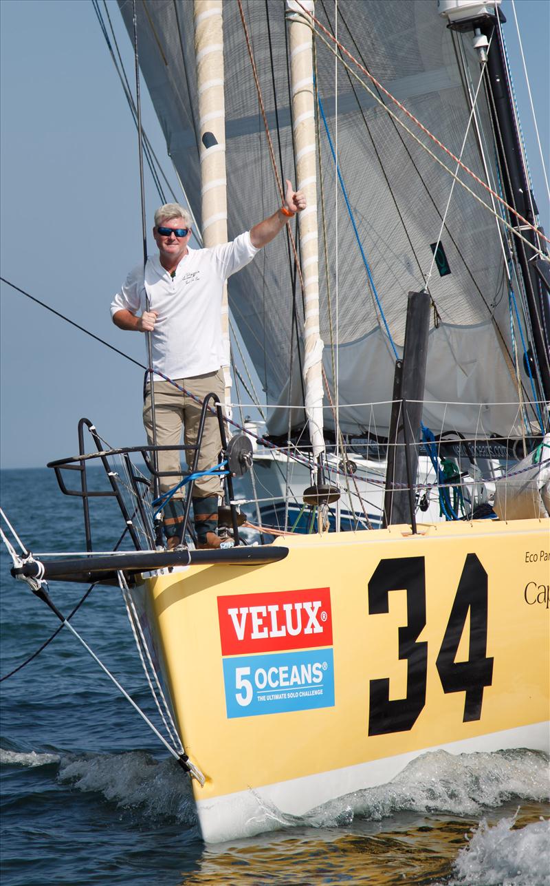Victory for American Brad Van Liew into homeport of Charleston, South Carolina in Velux 5 Oceans leg 4 photo copyright onEdition taken at  and featuring the IMOCA class