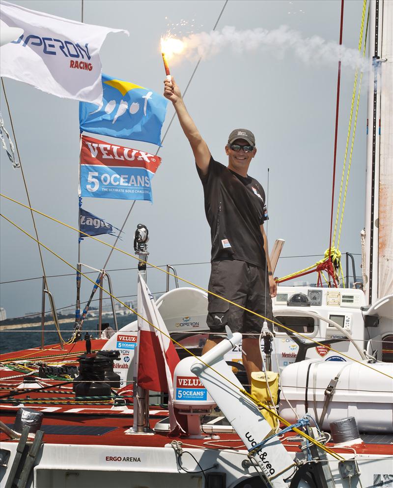 Zbigniew 'Gutek' Gutkowski finishes second overall in the Velux 5 Oceans race photo copyright Ainhoa Sanchez / www.w-w-i.com taken at  and featuring the IMOCA class