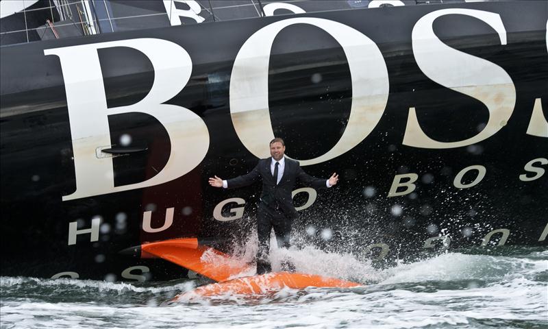 Alex Thomson's keel walk on Hugo Boss photo copyright Mark Lloyd / www.lloydimages.com taken at  and featuring the IMOCA class