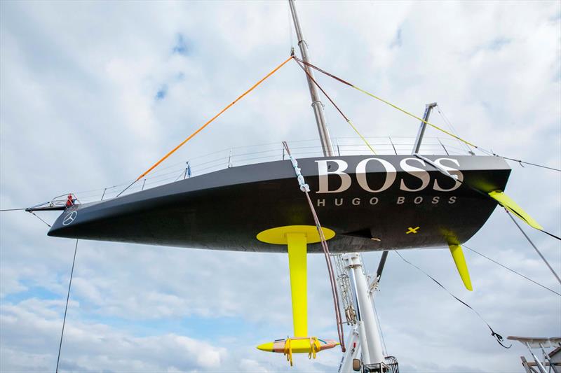 Hugo Boss has a similar keel/rudder set up to a VO65, but the DSS foils are not shown in this shot photo copyright Hugo Boss taken at  and featuring the IMOCA class