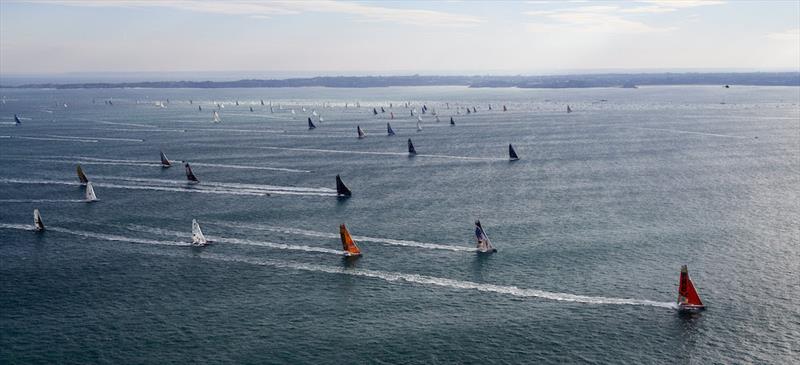 A magnificent start for the Route du Rhum off Saint-Malo photo copyright Benoit Stichelbaut taken at  and featuring the IMOCA class