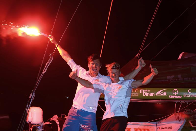 Maxime Sorel with Antoine Carpentier, Class'40 winners in 2017 - Transat Jacques Vabre photo copyright TJV 2017 taken at  and featuring the IMOCA class