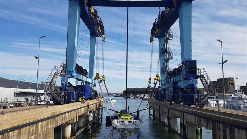 Splashed - Apivia launch in Lorient, France, August 2019 - photo © Maxime Horlaville