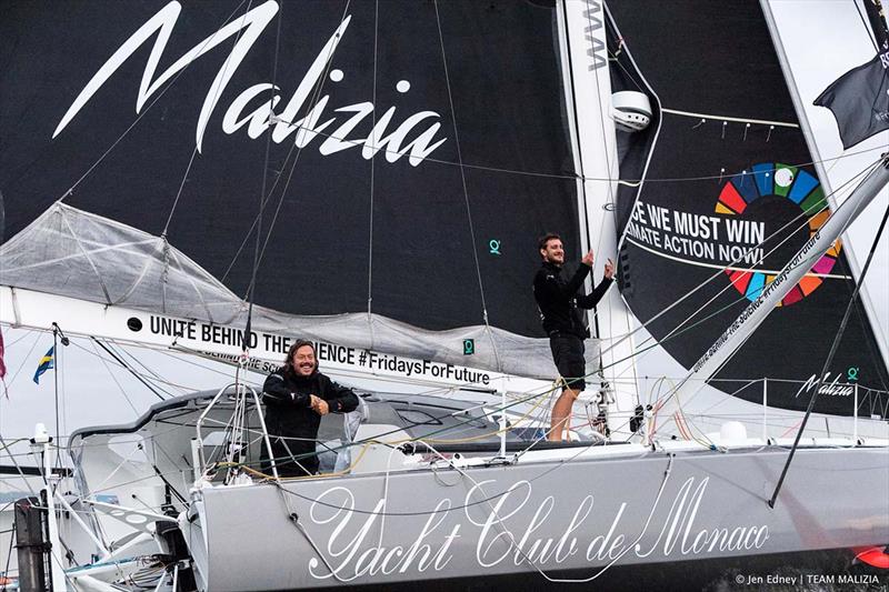 Team Malizia and Greta Thunberg arrival in NYC photo copyright Jen Edney taken at  and featuring the IMOCA class