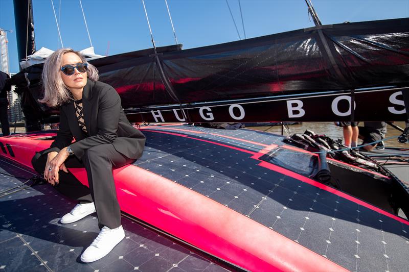Victoria Pendleton visits Alex Thomson's new HUGO BOSS yacht - photo © Lloyd Images