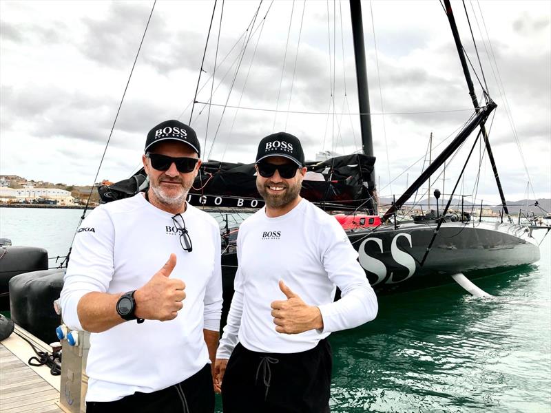 Neal McDonald and Alex Thomson (GBR) pleased to be safe in the Cape Verde Islands photo copyright Alex Thomson Racing taken at  and featuring the IMOCA class