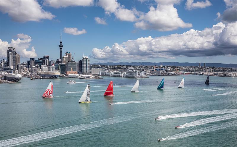 Auckland Stopover. The New Zealand Herald In-Port Practice Race. 09 March, 2018 photo copyright Ainhoa Sanchez / Volvo AB taken at  and featuring the IMOCA class