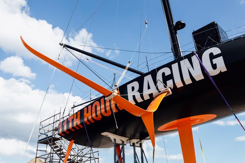 11th Hour Racing Team installs the new T-foil on their IMOCA 60 that will be used for training and performance testing leading up to The Ocean Race 2022-23 photo copyright Lou-Kévin Roquais / 11th Hour Racing taken at  and featuring the IMOCA class