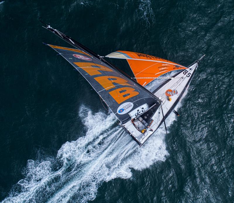 Kevin Escoffier's PRB is one of the eighteen IMOCA 60s competing, fitting with the OSCAR system photo copyright Yann Riou taken at  and featuring the IMOCA class