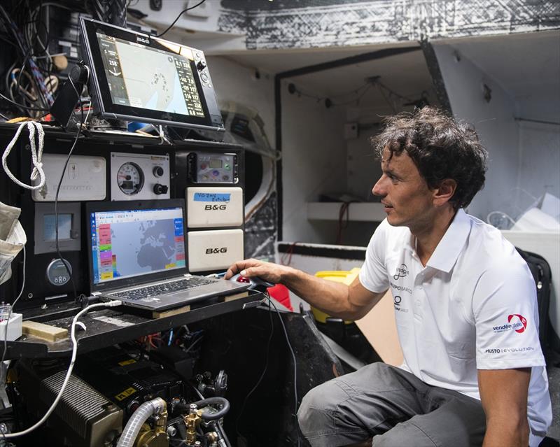 Didac Costa on board - Vendée Globe - photo © Milena Milani