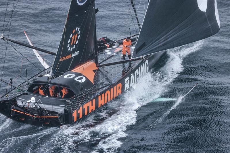 The finish of Leg One of The Ocean Race Europe from Lorient, France to Cascais, Portugal photo copyright Sailing Energy / The Ocean Race taken at  and featuring the IMOCA class