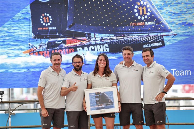 Prize giving for The Ocean Race Europe in Genoa, Italy - 11th Hour Racing Team take second overall after finishing first in the Genoa Coastal Race photo copyright Sailing Energy / The Ocean Race taken at  and featuring the IMOCA class