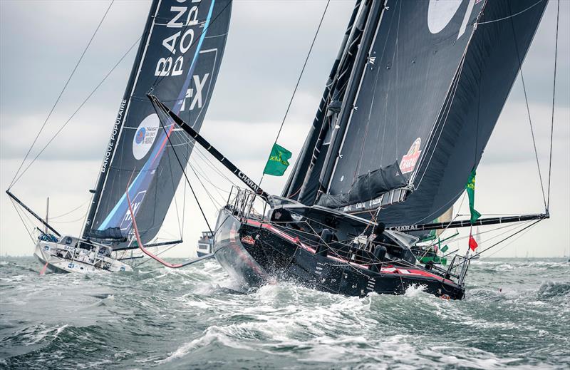 Charal, Sail no: FRA8, Owner: Jeremie Beyou, Sailed by: Jeremie Beyou, Banque Populaire, Sail no: FRA30, Owner: Erwan Steff, Sailed by: Clarisse Cremer photo copyright PolaRYSE / IMOCA Class taken at  and featuring the IMOCA class