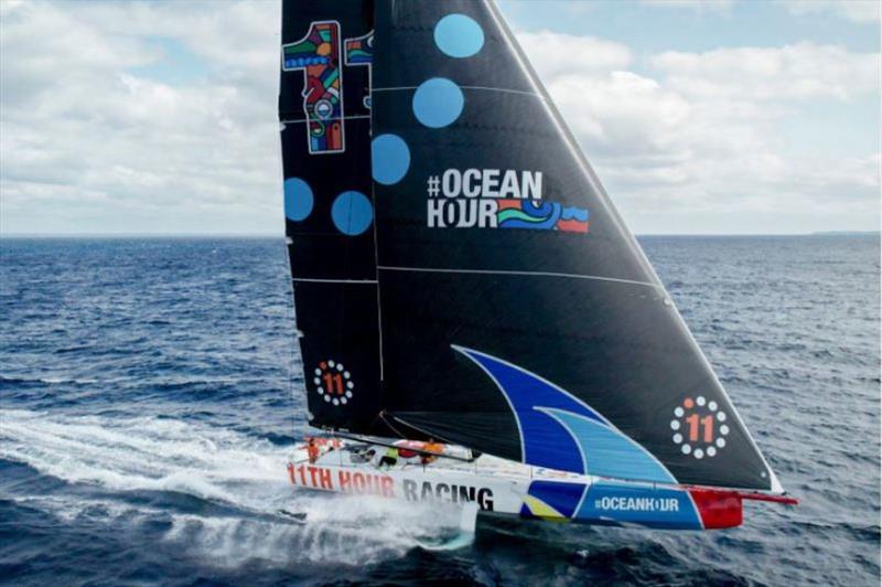 11th Hour Racing Team sets sail on their new IMOCA 60 during during the commissioning period after the boat was launched in August 2021. - photo © Amory Ross / 11th Hour Racing