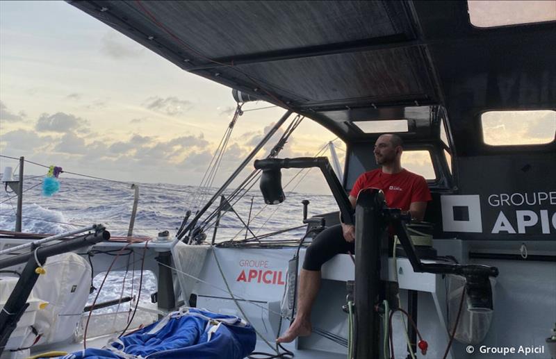 Damien Seguin on board Groupe APICIL during the Transat Jacques Vabre photo copyright Groupe APICIL taken at  and featuring the IMOCA class