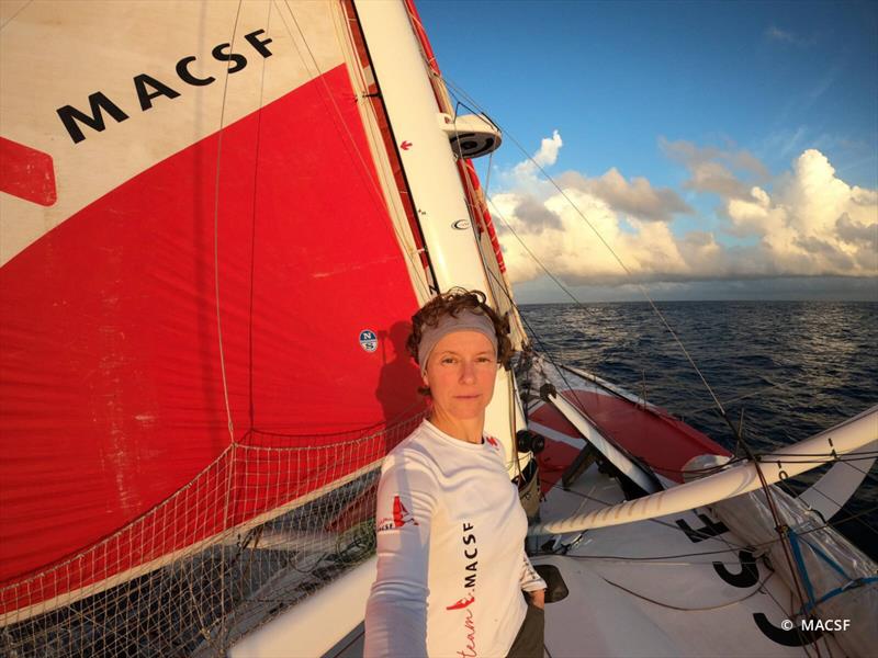 Isabelle Joschke on board MACSF during the Transat Jacques Vabre photo copyright MACSF taken at  and featuring the IMOCA class