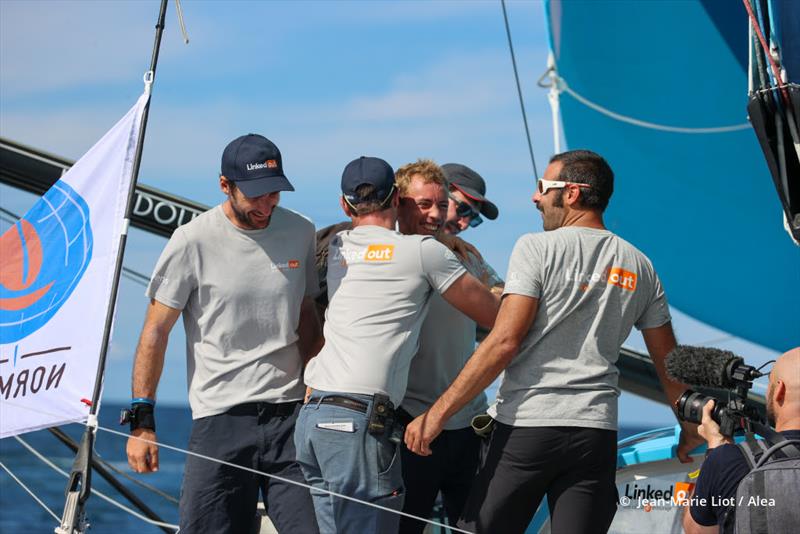 Thomas Ruyant and Morgan Lagravière on LinkedOut win the IMOCA class in the Transat Jacques Vabre - photo © Jean-Louis Carli / Alea