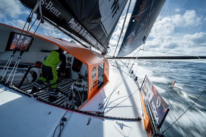 Kevin Escoffier on board PRB photo copyright Yann Riou / PRB taken at  and featuring the IMOCA class