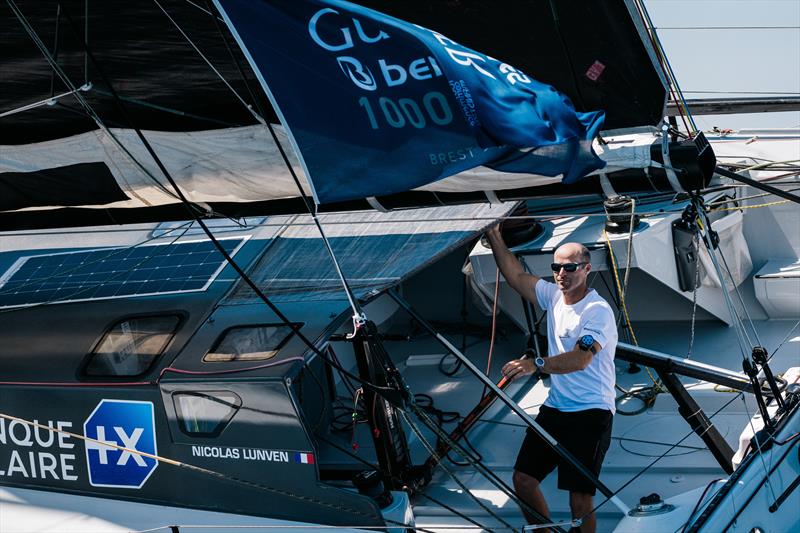 Louis Burton on Banque Populaire during the Guyader Bermudes 1000 Race - photo © Jean-Louis Carli