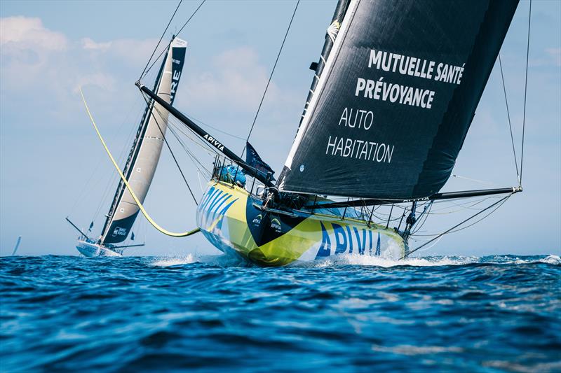 Charlie Dalin on APIVIA during the Guyader Bermudes 1000 Race photo copyright Jean-Louis Carli taken at  and featuring the IMOCA class
