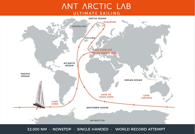 Route map of project ANT ARCTIC LAB photo copyright Innovation Yachts taken at  and featuring the IMOCA class