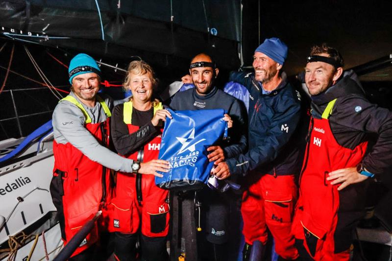 Pip Hare's IMOCA Medallia takes line honours in the Sevenstar Round Britain and Ireland Race - photo © Paul Wyeth / pwpictures.com