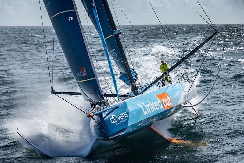 Thomas Ruyant (LinkedOut) photo copyright Pierre Bouras taken at  and featuring the IMOCA class