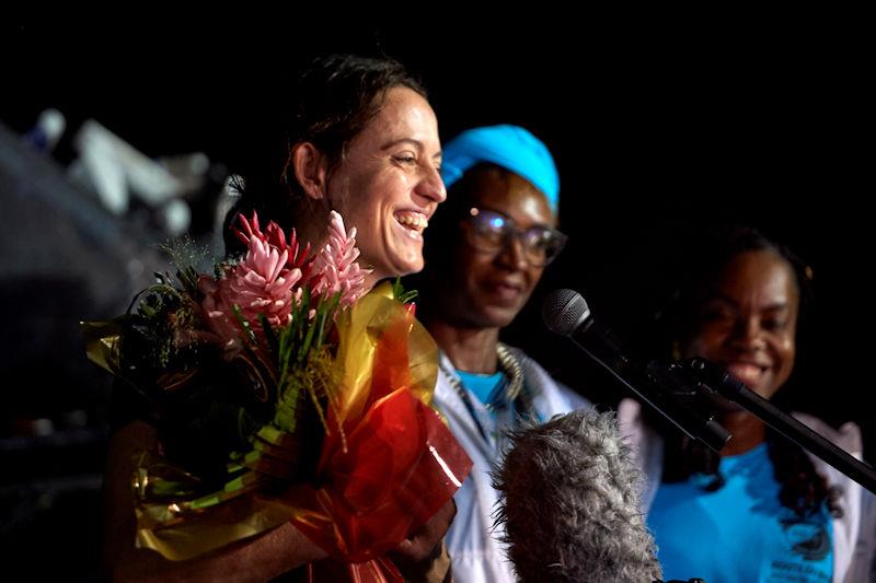 Justine Mettraux (Teamwork.net) finishes seventh and top female in the IMOCA class, Route du Rhum-Destination Guadeloupe - photo © Arnaud Pilpré / #RDR2022